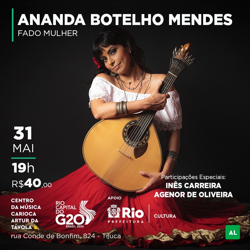 notícia O Fado conquista a Tijuca com a carioca Ananda Botelho Mendes no show Fado Mulher.