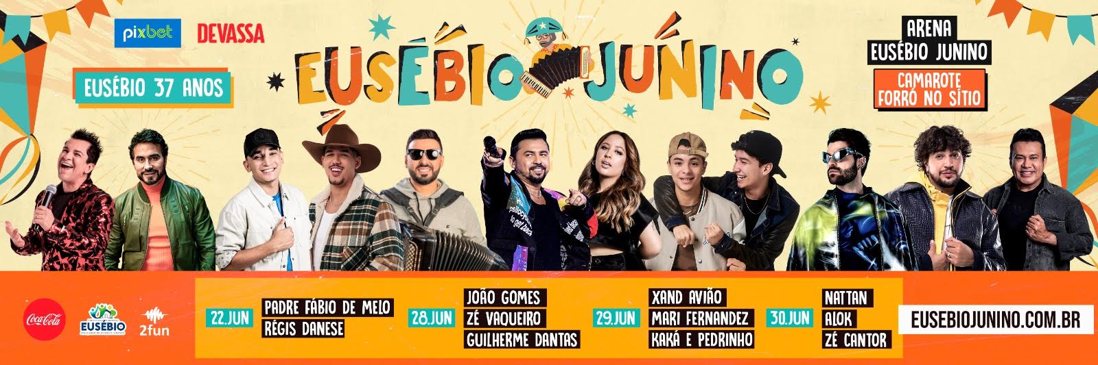 notícia 37 anos de emancipação: ‘Eusébio Junino’ apresenta shows gratuitos de grandes artistas e programação cultural diversificada de 22 a 30 de junho