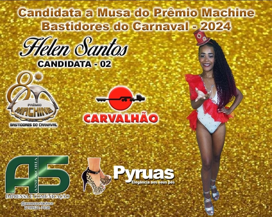 notícia Helen Santos é indicada a Musa do Prêmio Machine Bastidores do Carnaval