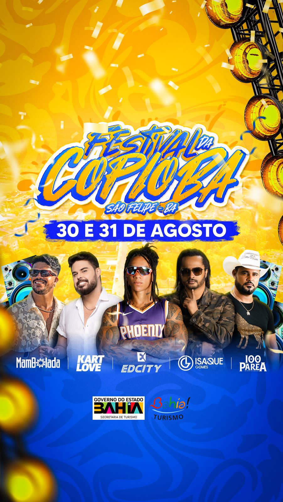 notícia Festa da Copioba em São Felipe terá shows de Kart Love, Edcity, Mambolada, Isaque Gomes e 100Parea
