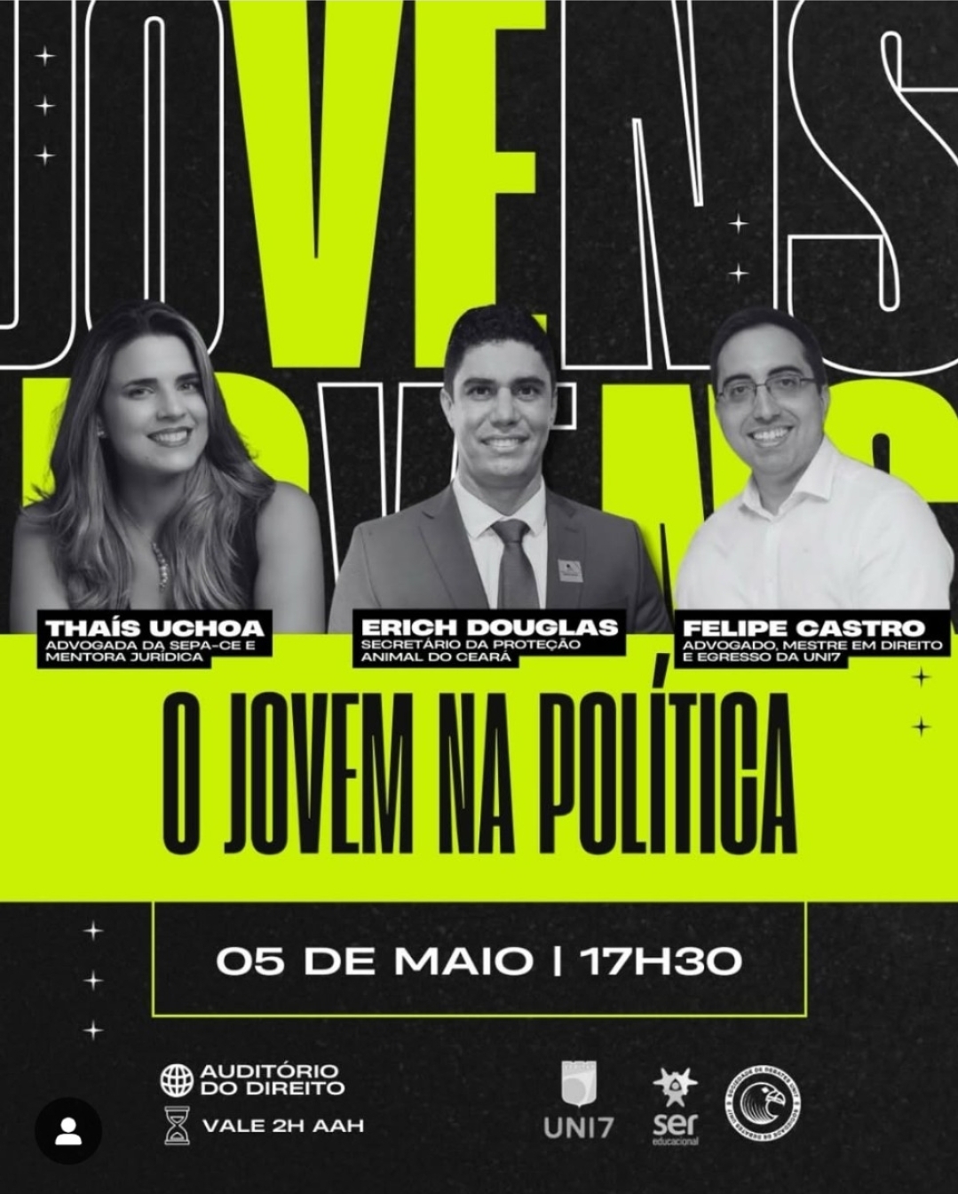 notícia Secretário da Sepa, Erich Douglas, participa de palestra na Uni7 sobre “O Jovem na Política”