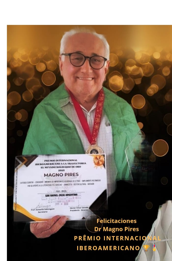 notícia Magno Pires recebe destacada honraria, no renomado Prêmio Internacional El Nevado Solidário de Oro em meio a 22 países