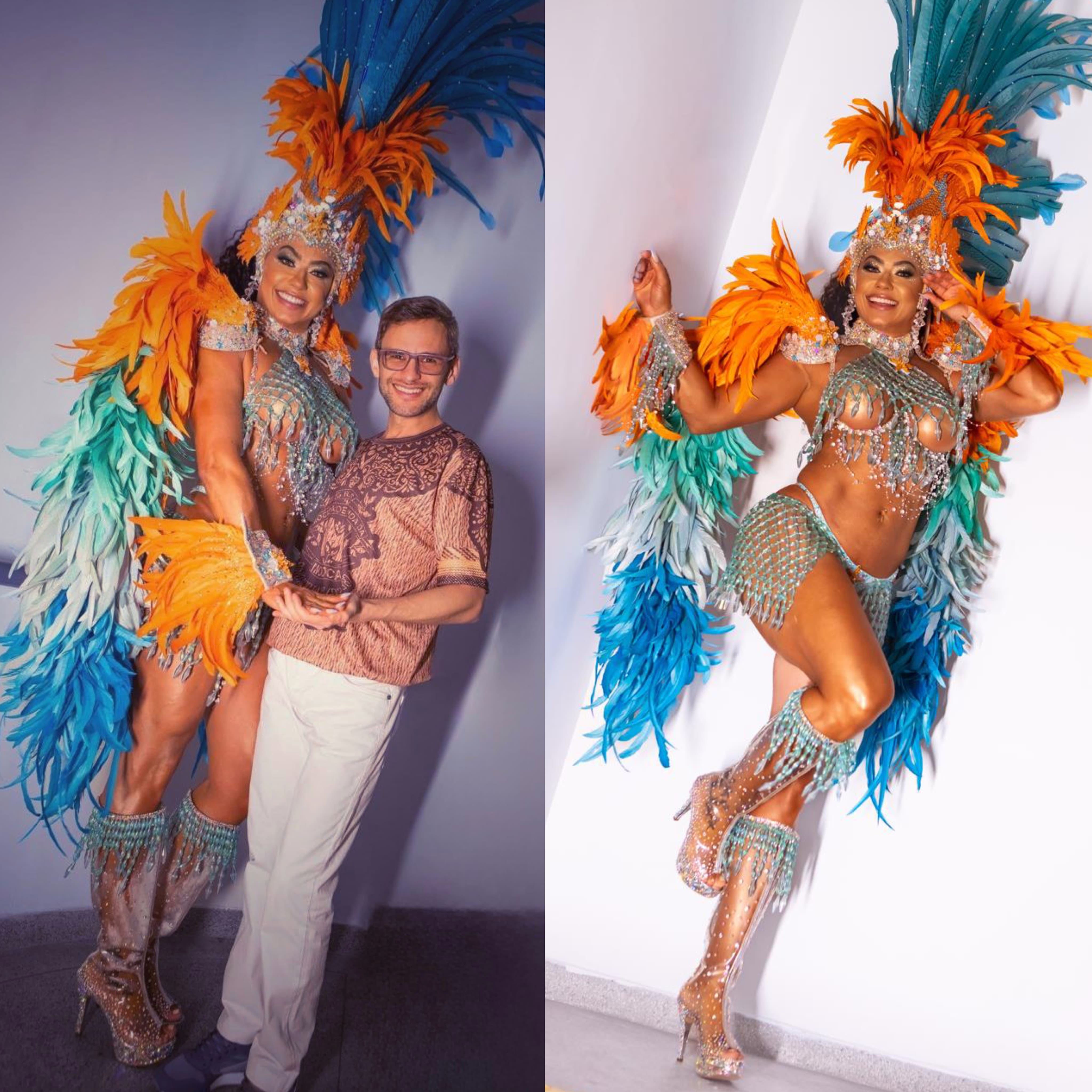 notícia Adriana Santos celebra novo momento da escola em estreia no Grupo especial ao lado do maquiador Anderson Natio 