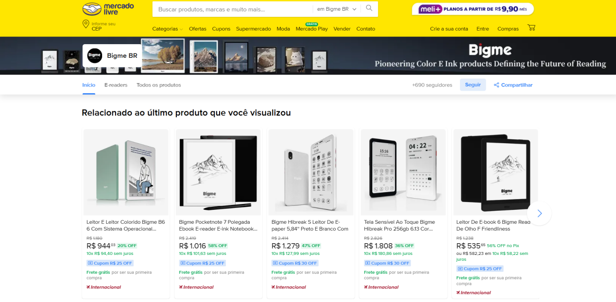 notícia A Bigme entra oficialmente no mercado brasileiro: liderança em vendas na loja oficial do Mercado Livre e posicionamento preciso no segmento de dispositivos inteligentes com proteção ocular