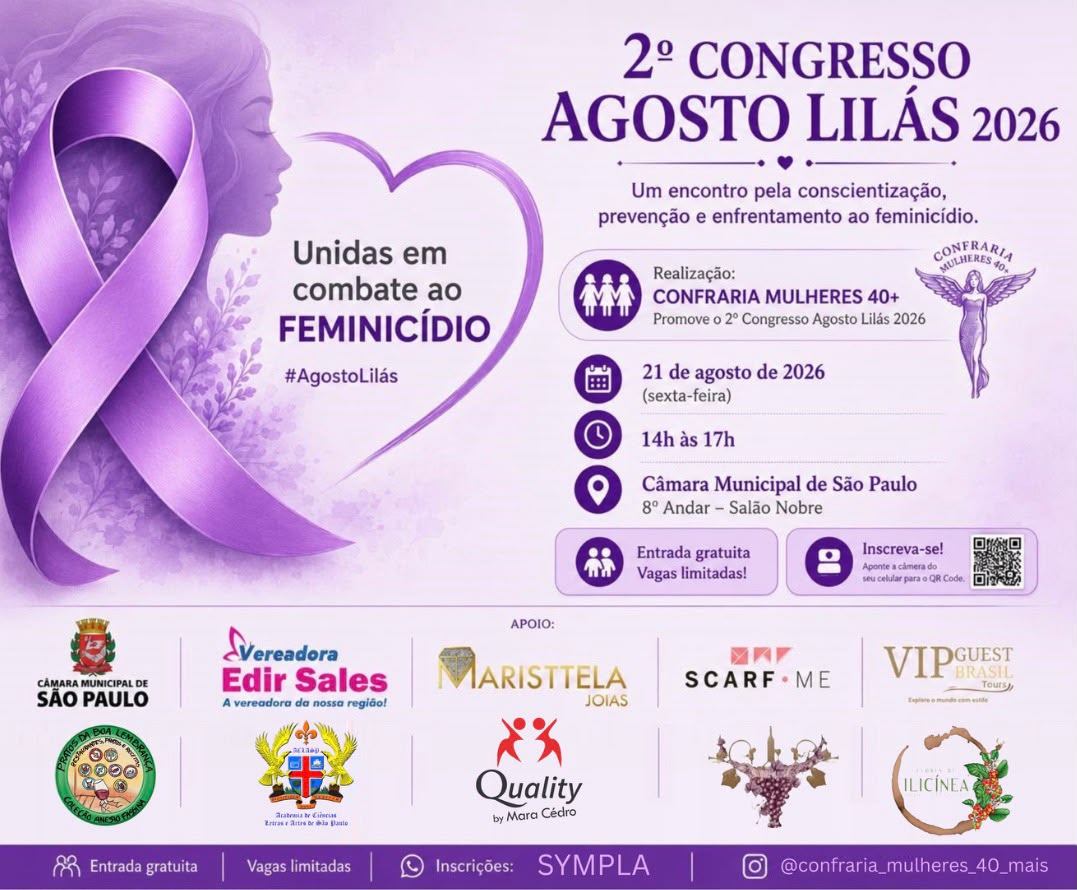 notícia 2º Congresso Agosto Lilás 2026