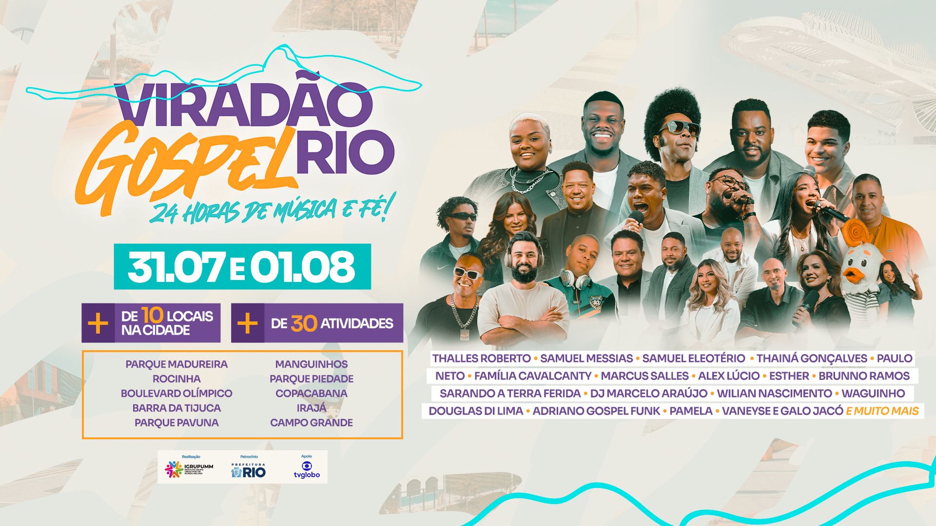 notícia Viradão Gospel celebra a diversidade cultural do Rio de Janeiro com 24h de música, fé e atividades gratuitas