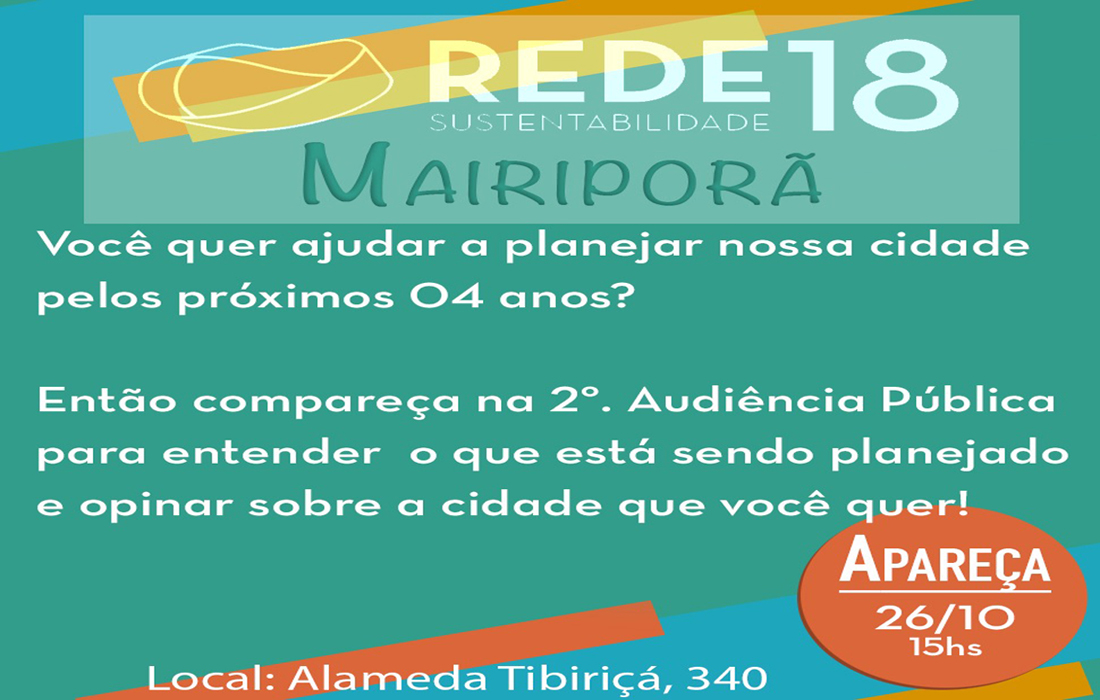 notícia Convite a população de Mairiporã : Venha participar da Audiência Pública do PPA