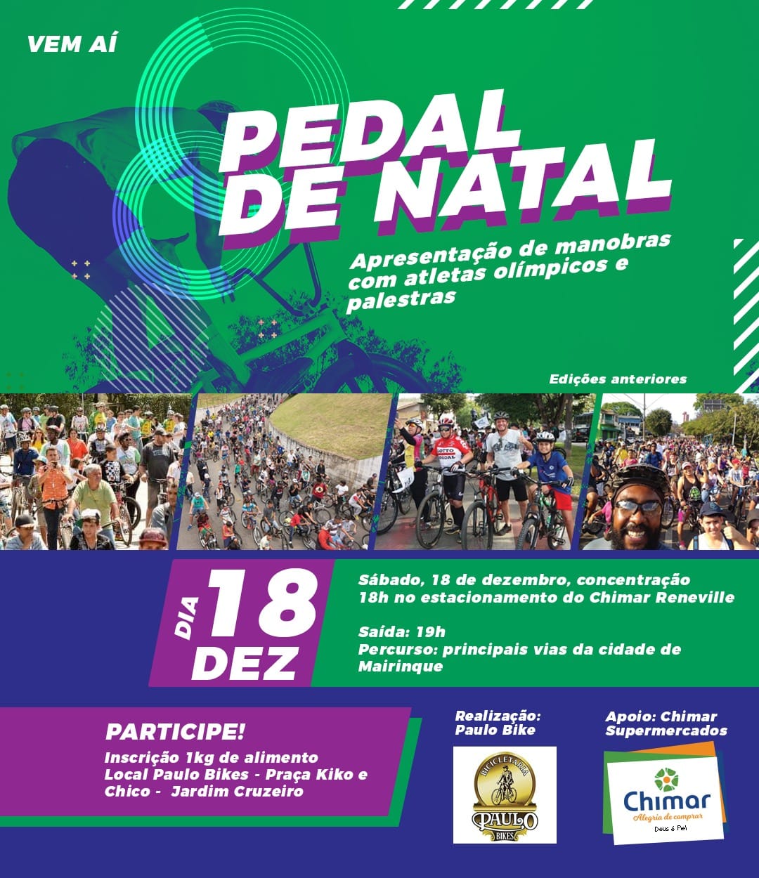 notícia Passeio Ciclistico Noturno e Show de Freestyle