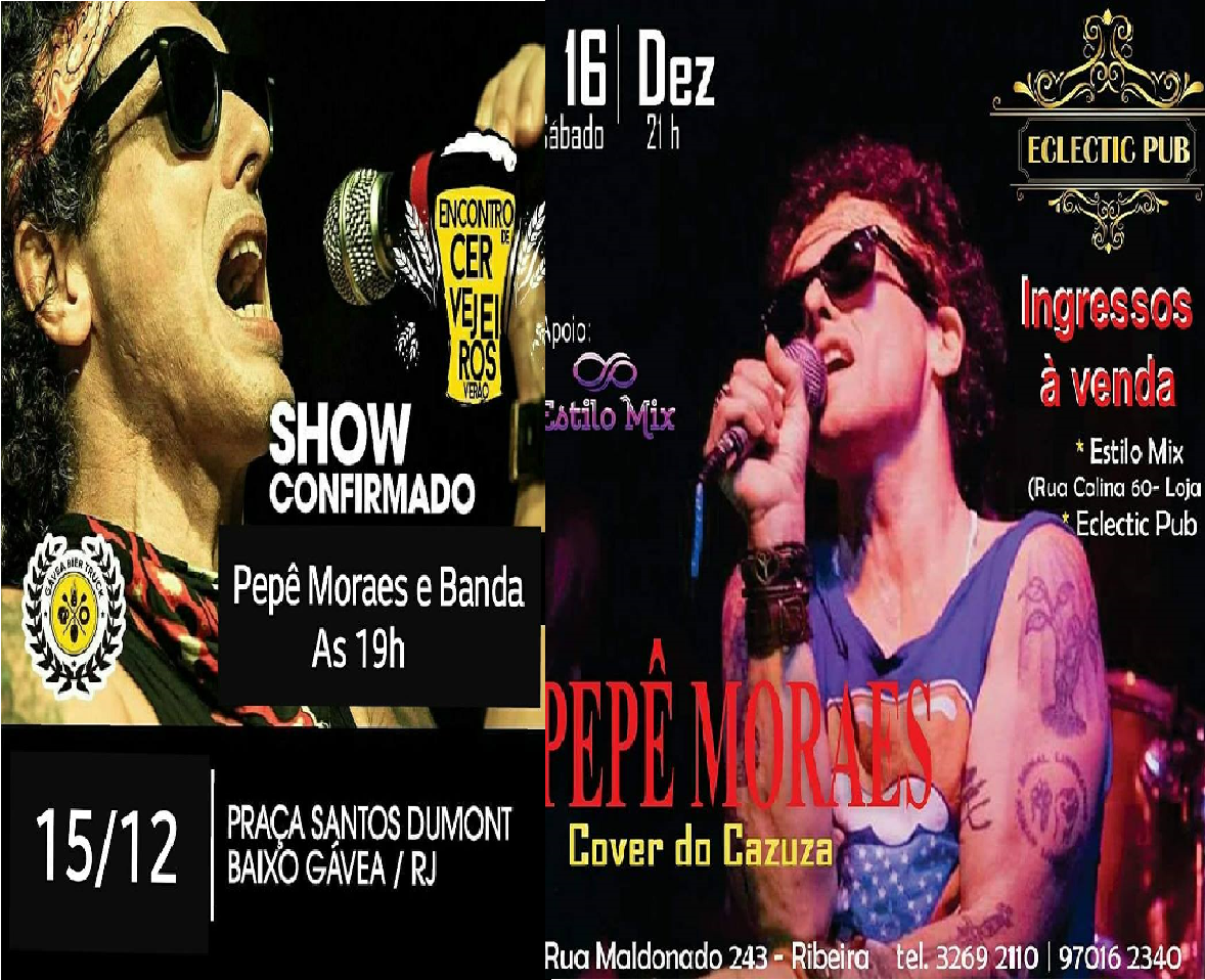 notícia Pepê Moraes cover do Cazuza  se apresenta no Rio nos dias 15 e 16 de Dezembro