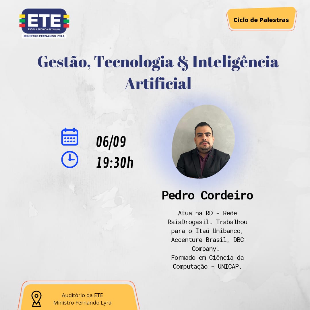 notícia Ciclo de Palestras - ETE Ministro Fernando Lyra 