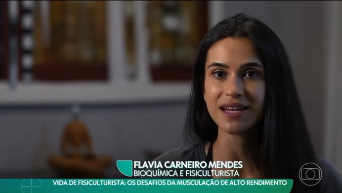 notícia Mineira fisiculturista Flávia Carneiro no Esporte Espetacular da TV Globo