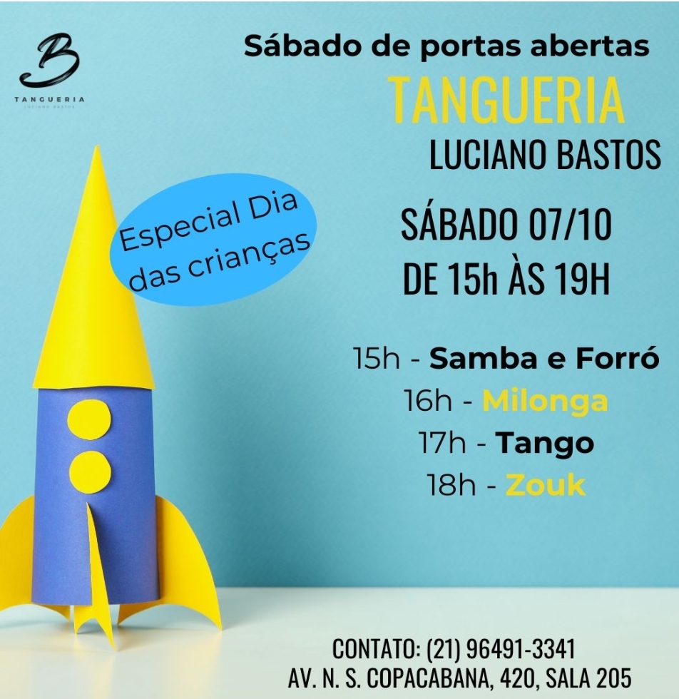 notícia Tangueria Luciano Bastos promove Sábado de Portas Abertas – Especial Dia das Crianças