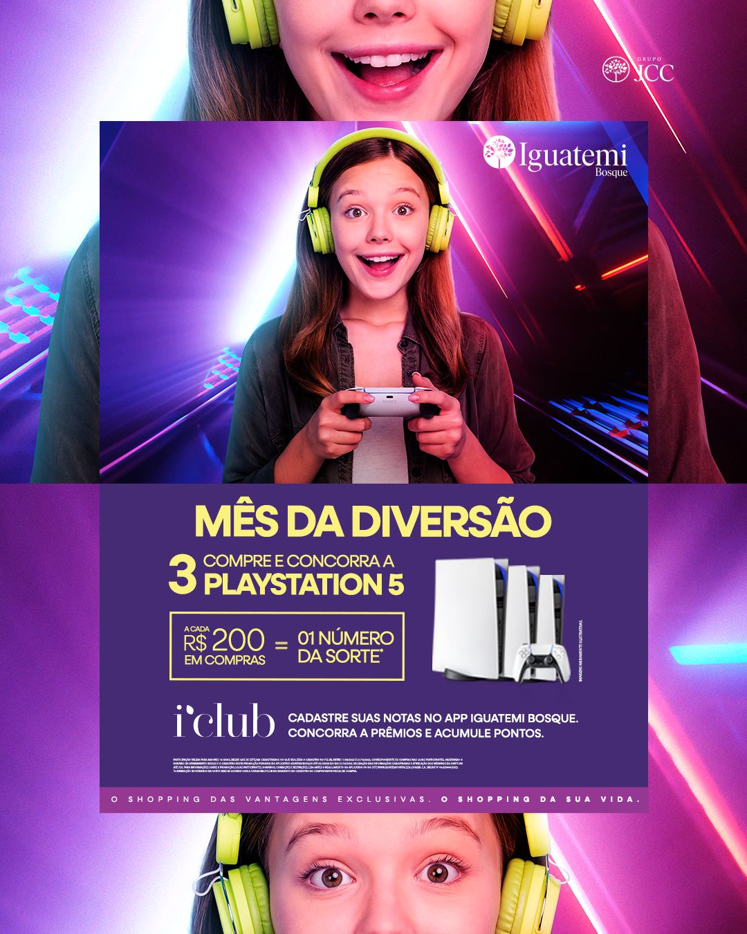 notícia Dia das Crianças: Shopping Iguatemi Bosque realiza promoção de três PlayStations 5 para clientes I’Club