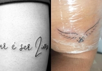 noticia Luca Moreira faz tatuagem nos braços em homenagem aos pais