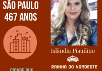 noticia A piauiense Islândia Piauilino, será coroada Rainha do Nordeste, no Aniversário de São Paulo categoria: Palestrante/ Oradora