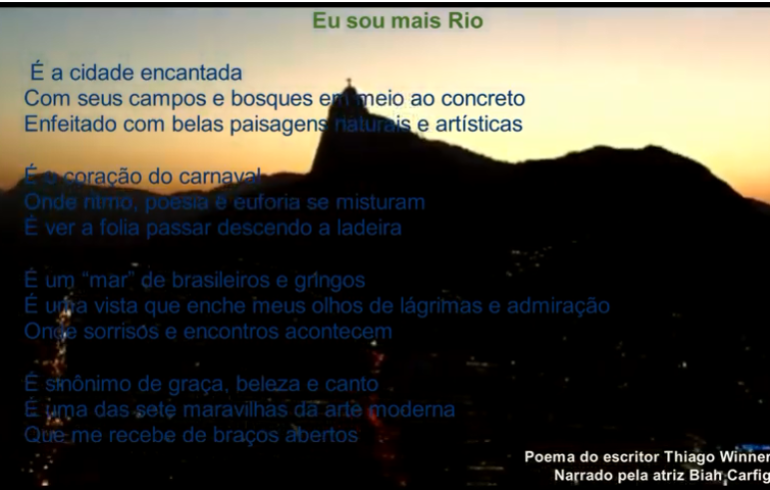 noticia Poema 'Eu sou mais Rio'