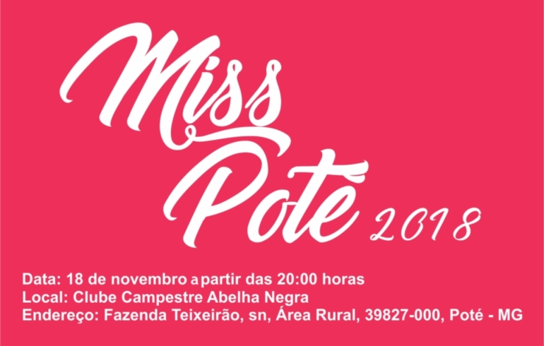 noticia Venha se inscrever para concorrer á Miss e Mister Poté