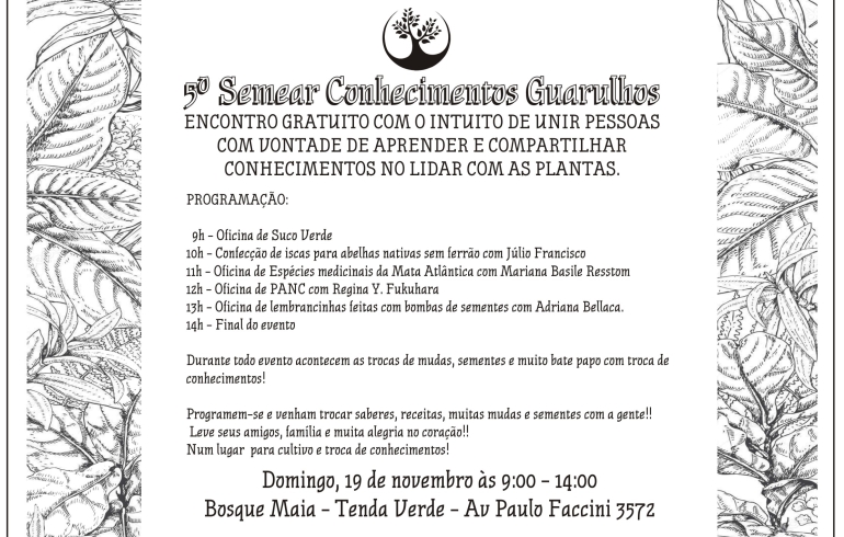 noticia No próximo domingo acontecerá o 5º Semear Conhecimentos de Guarulhos!
