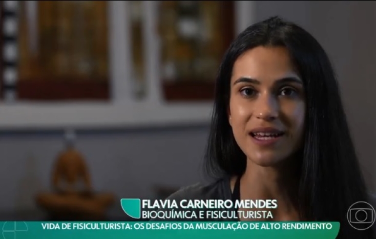 noticia Mineira fisiculturista Flávia Carneiro no Esporte Espetacular da TV Globo