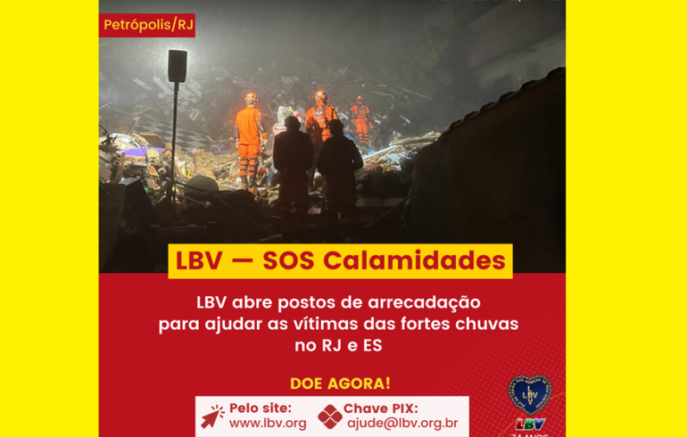 noticia LBV mobiliza doações para vítimas das chuvas no RJ e no ES