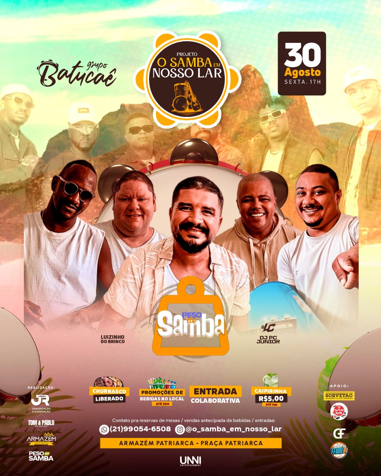 artigo O Samba em nosso lar é o pagode da melhor qualidade nas sextas-feiras na Praça Patriarca