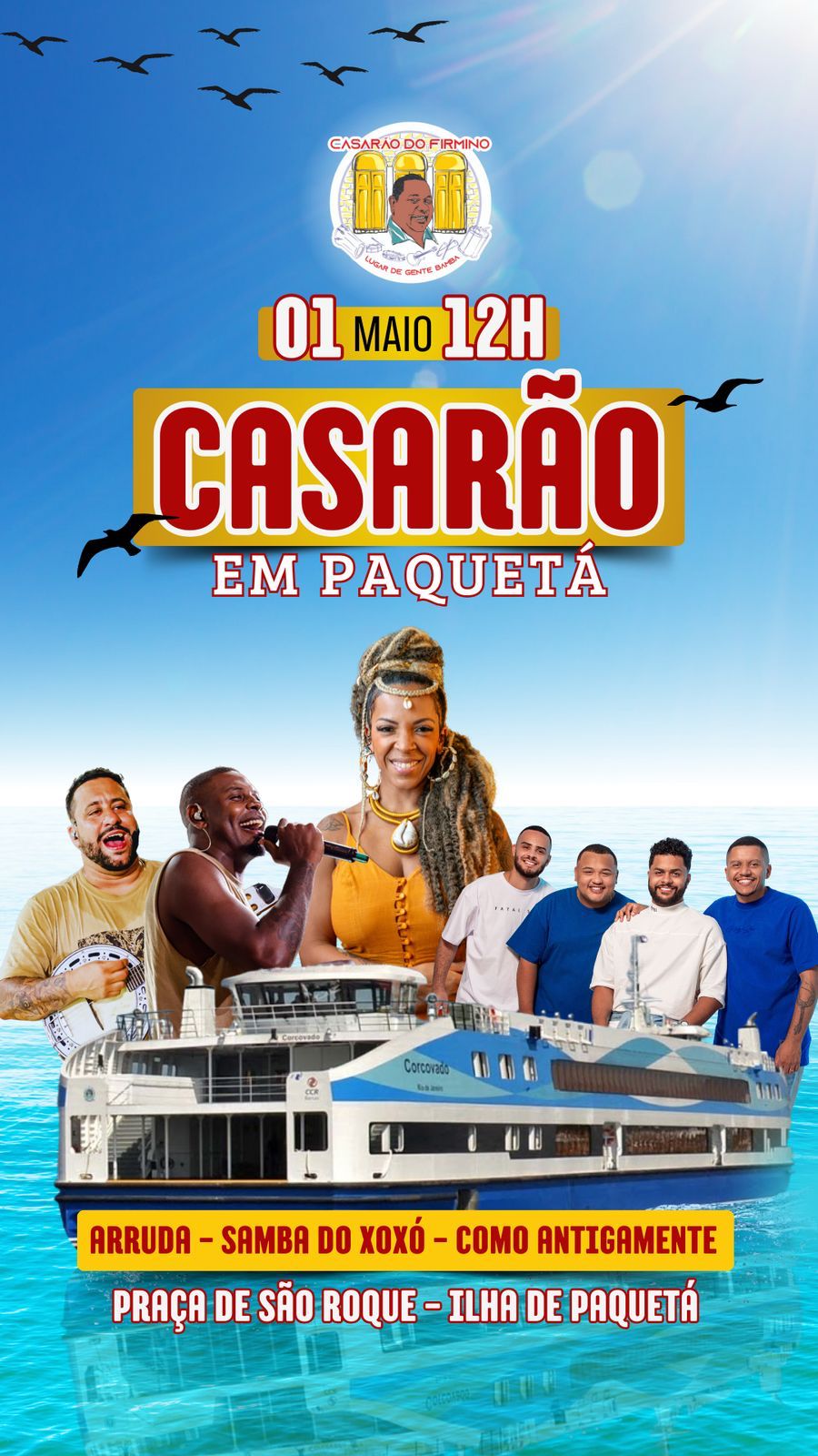 artigo Festa do Dia do Trabalhador: Barca do Samba vai partir no Dia 1º de Maio, rumo à Paquetá