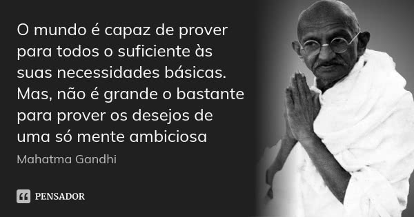 artigo O mundo é o bastante para todos