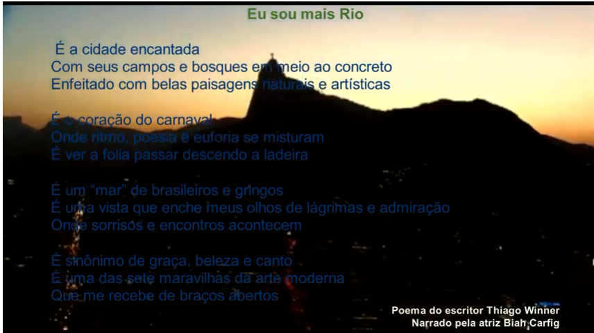 artigo Poema 'Eu sou mais Rio'