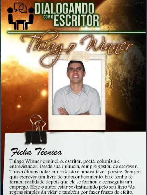 artigo Escritor e poeta Thiago Winner é um dos selecionados no Inverno Cultural da (UFSJ)