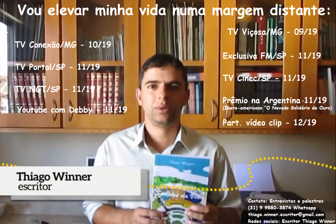 artigo Confira agenda do poeta e escritor Thiago Winner