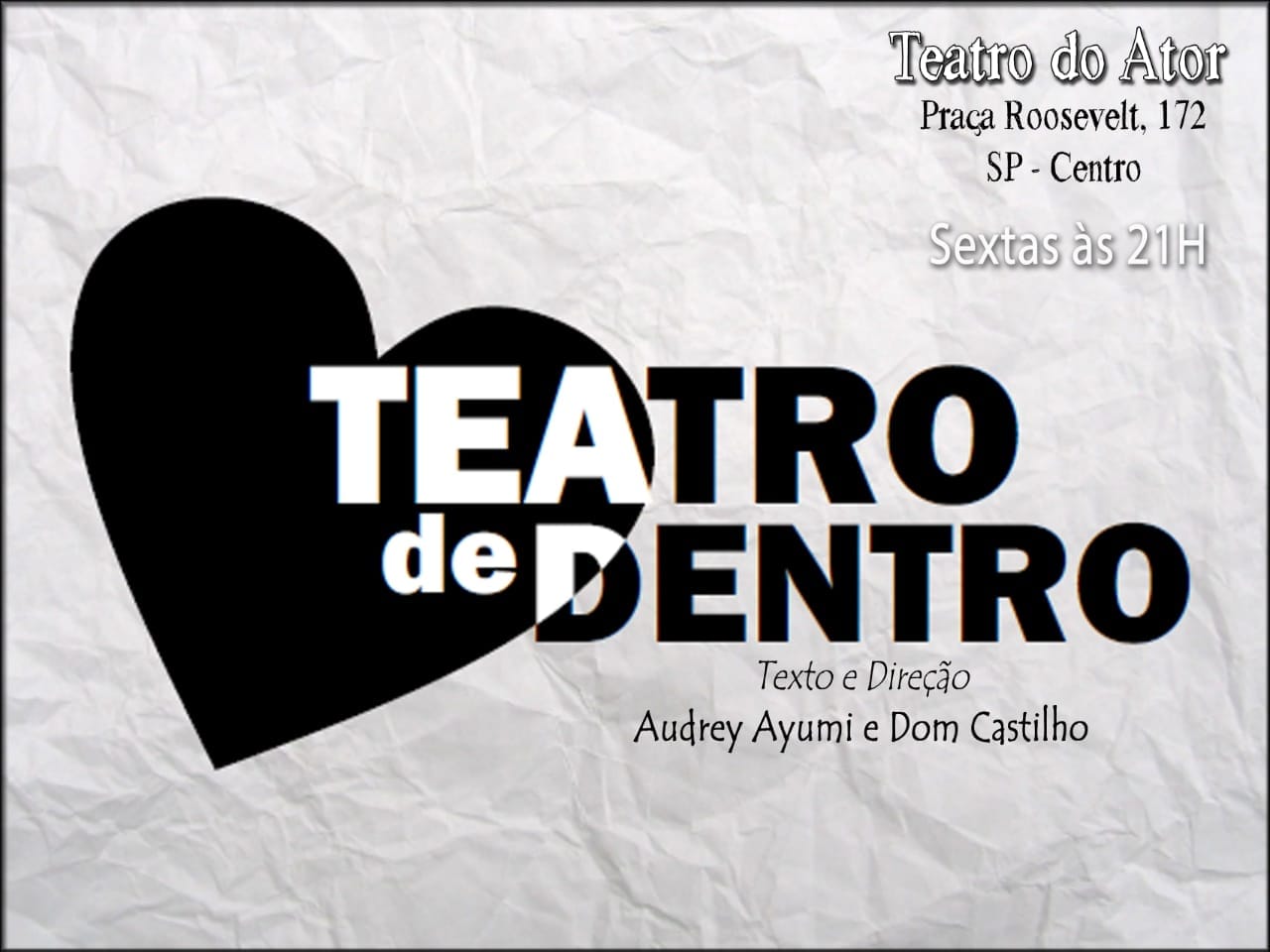 artigo ESPETÁCULO TEATRO DE DENTRO DIA  26/10/18 AS 21:00HS