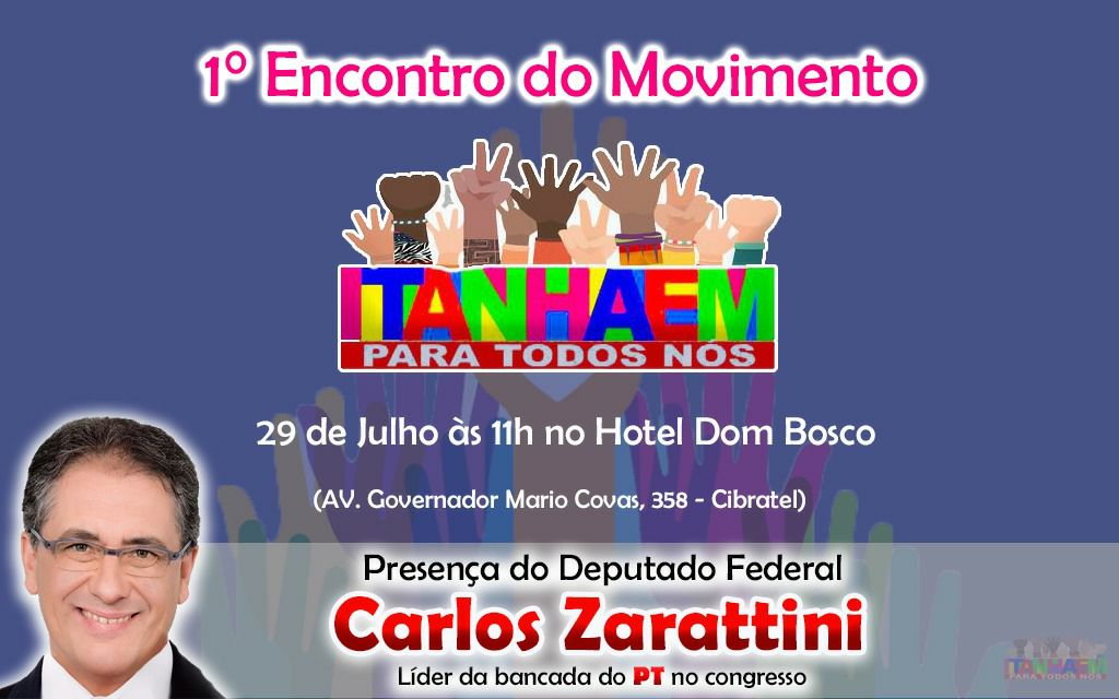 artigo Lider da Bancada do PT em Brasilia, se reunirá com a população de Itanháem.