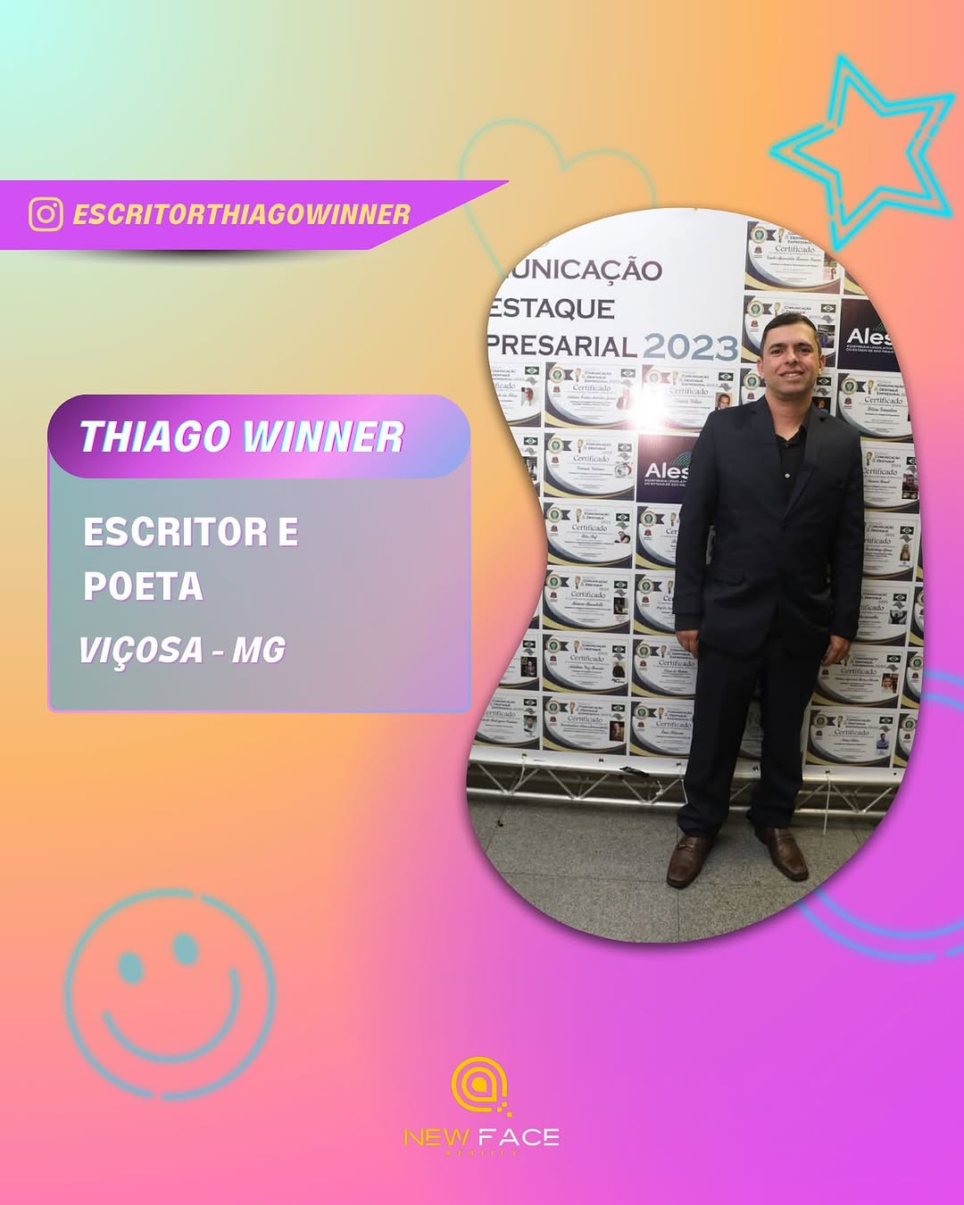 noticia Autor Thiago Winner no New Face Reality Show Brasil