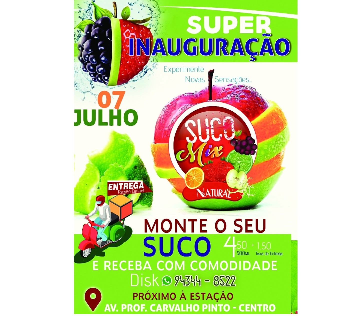 noticia Dia 07 Inauguração do quiosque do suco natural 