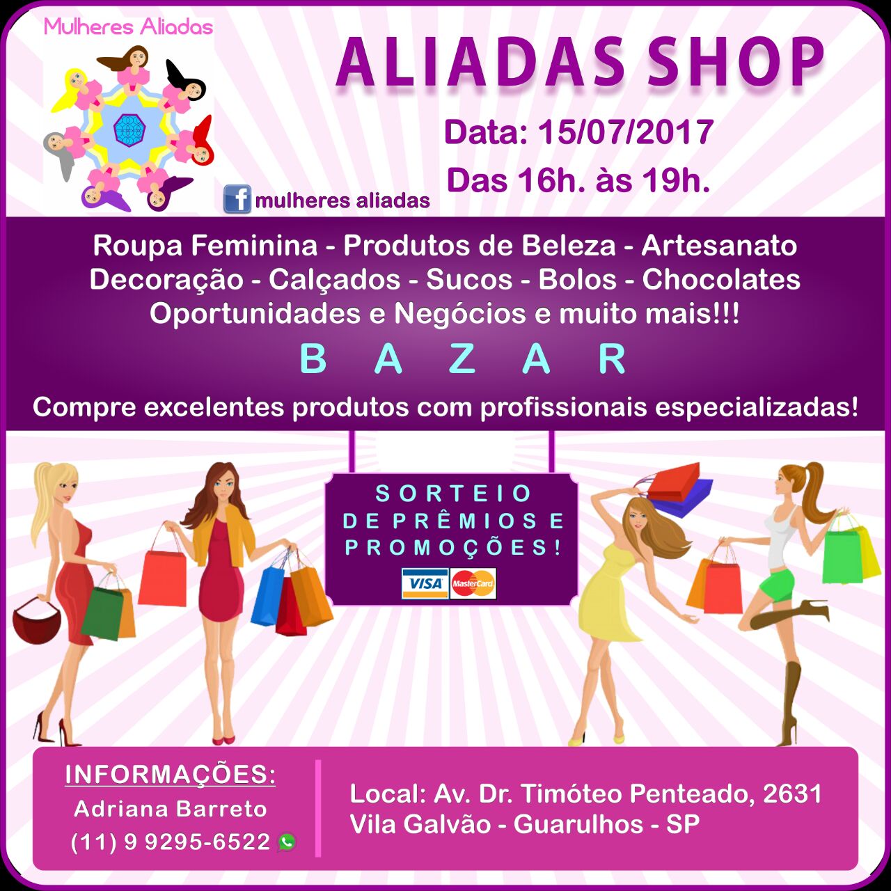 noticia Dia 15/07 - Bazar da Aliadas Shop 