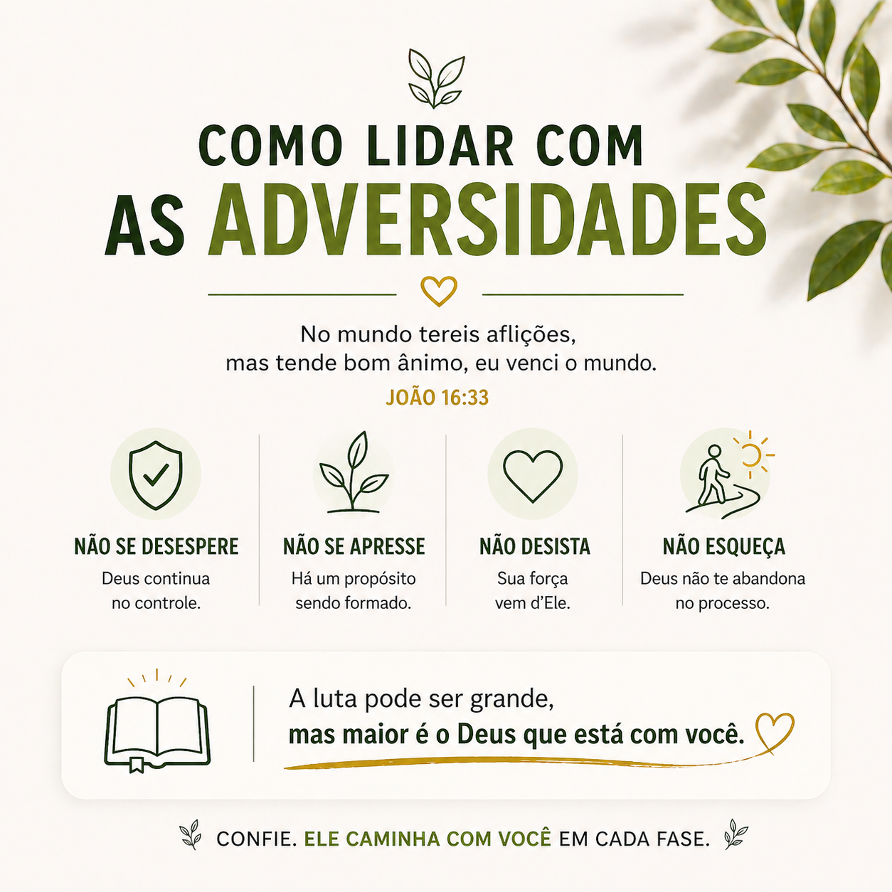 noticia PALAVRA DE HOJE - COMO LIDAR COM AS ADVERSIDADES