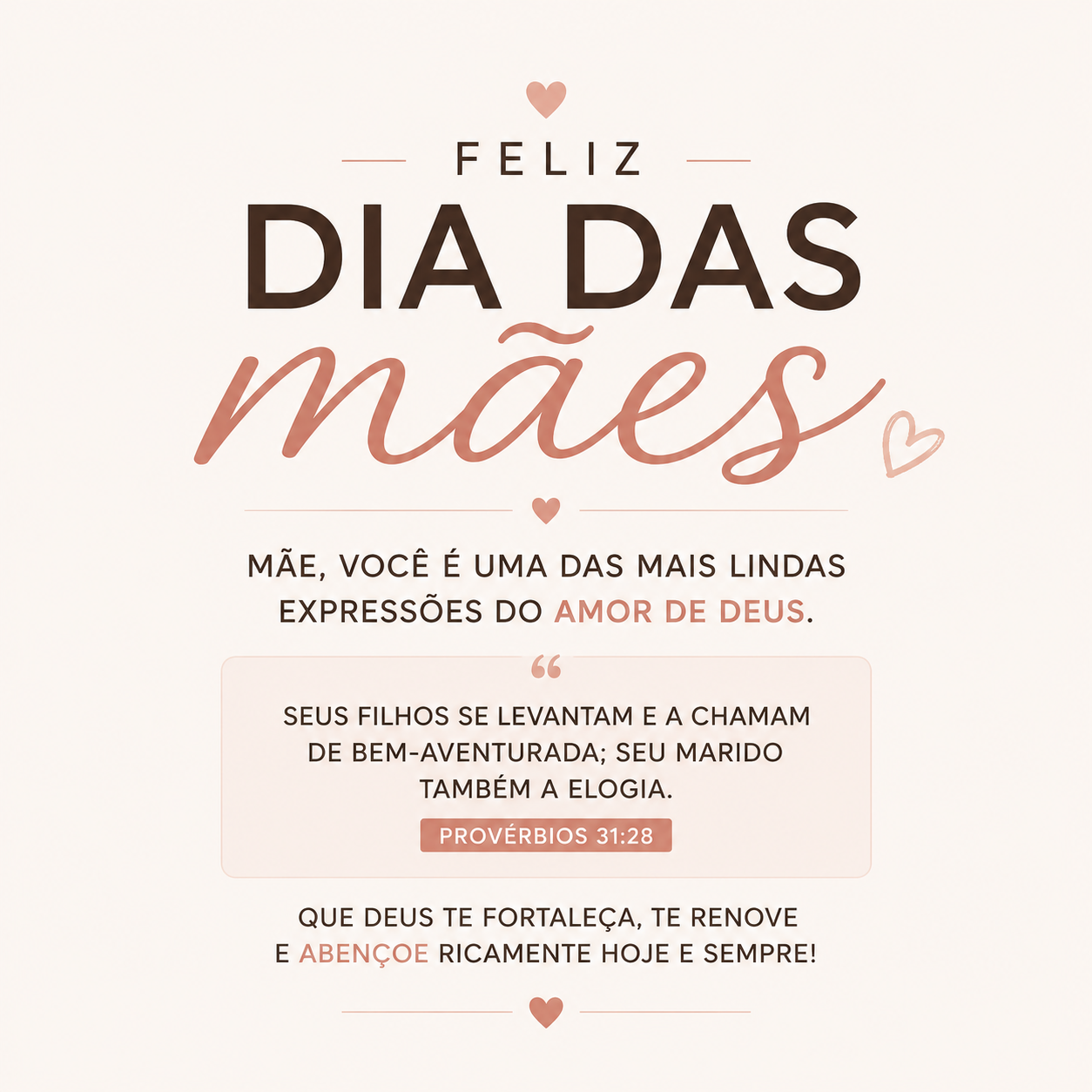 noticia PALAVRA DE HOJE - FELIZ DIA DAS MÃES