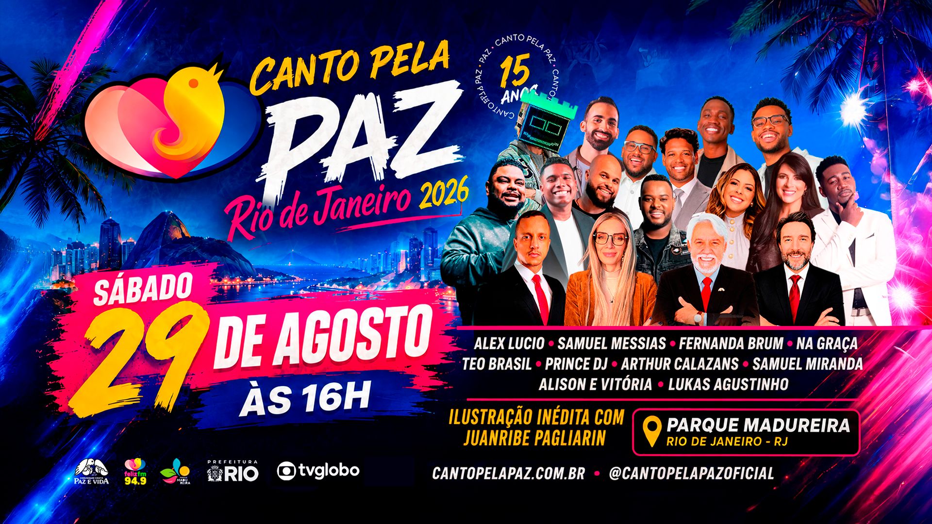 noticia Rio de Janeiro recebe a 3ª edição do Canto Pela Paz com grandes nomes da música gospel e ação de doação de sangue