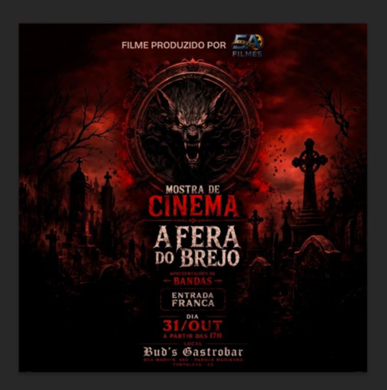 noticia “A Fera do Brejo”, filme da H.Lobo e produzido pela 5A Filmes, em lançamento em Fortaleza
