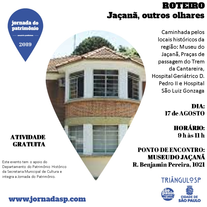 noticia JORNADA DO PATRIMÔNIO 2019 TEM ROTEIRO ESPECIAL NO JAÇANÃ