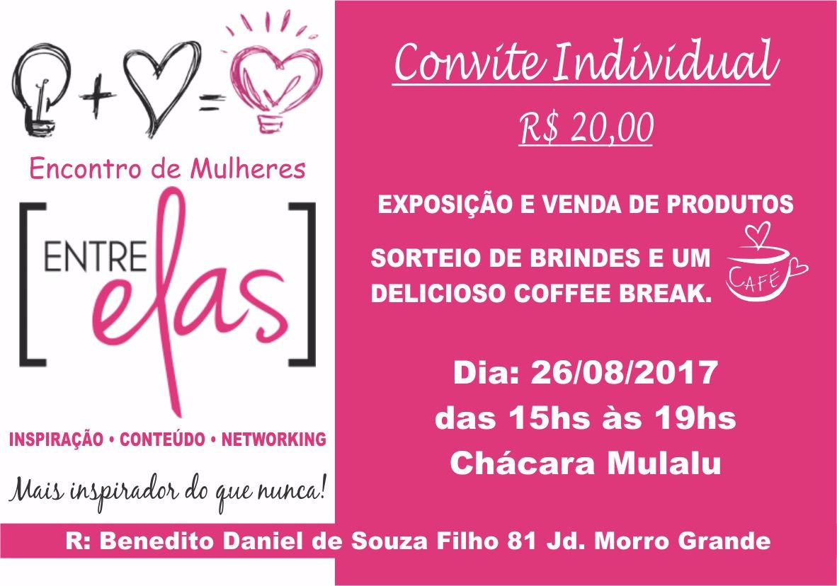 noticia Encontro de mulheres, Entre Elas com exposição e venda de produtos será realizado dia 26/08 em Caieiras, SP