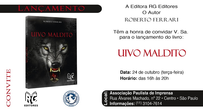 noticia PRESIDENTE DA ACLASP E COLUNISTA DO PORTAL OLHAR DINÂMICO ROBERTO FERRARI LANÇA MAIS UM LIVRO: UIVO MALDITO