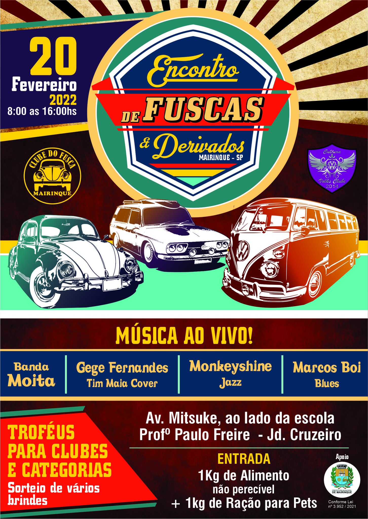 noticia Encontro de Fuscas & Derivados...Show de Bandas....Marcos Boi no puro Blues...vc não pode perder..Participe