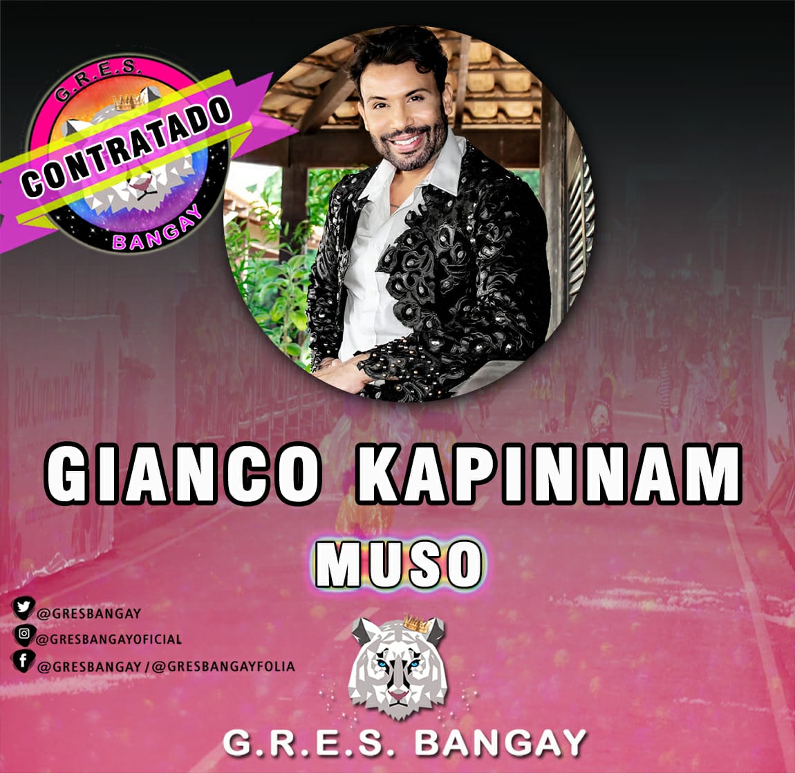 noticia Gianco K será muso do G.R.E.S Bangay no carnaval 2022