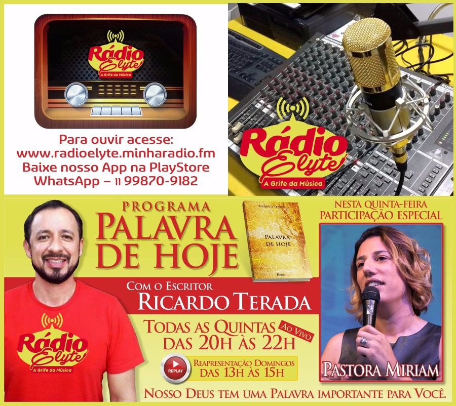 noticia Programa: Palavra de Hoje - Toda Quinta-feira, às 20 horas com Ricardo Terada 