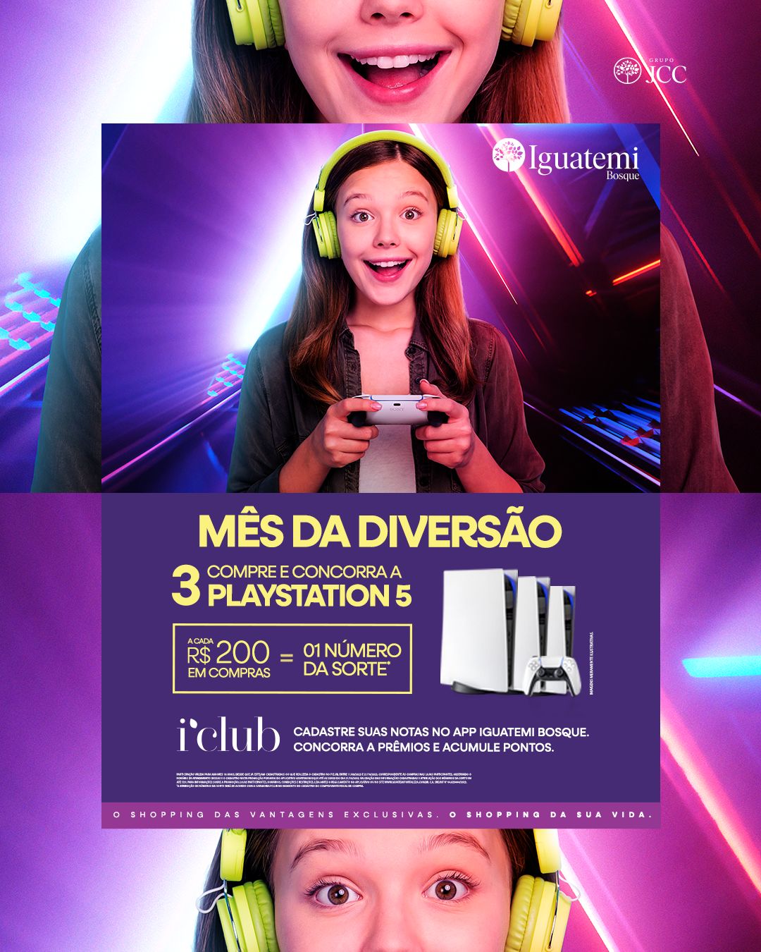 noticia Dia das Crianças: Shopping Iguatemi Bosque realiza promoção de três PlayStations 5 para clientes I’Club