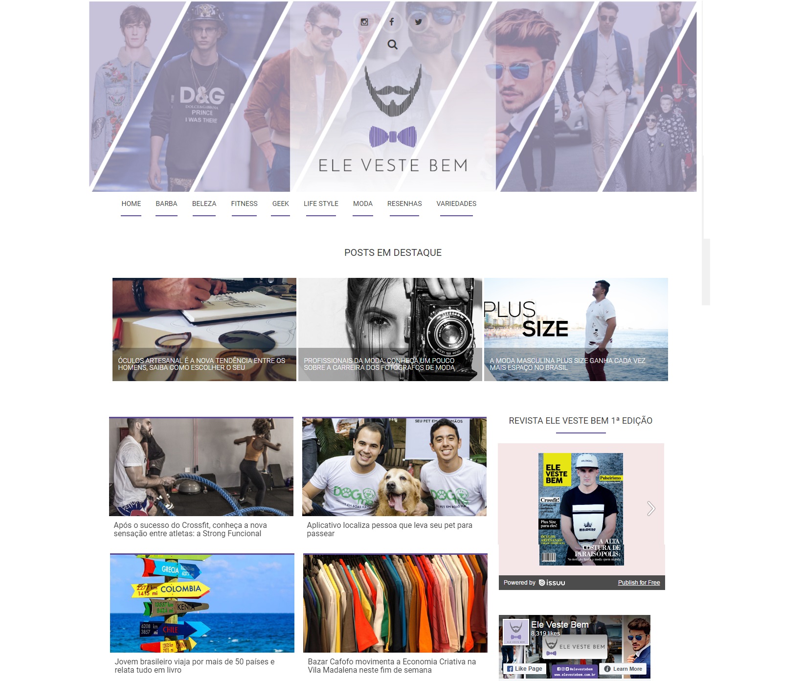 noticia Site Ele Veste Bem traz assuntos que todo “homem moderno” gostaria de saber