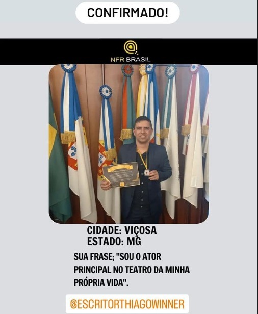 noticia Autor viçosense Thiago Winner é um dos participantes do New Face Reality Brasil 2024